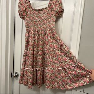 Floral Smocked Cotton Jersey Dress
